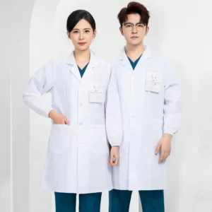 Complete Set of Hospital Nurse Uniforms White Doctor Coats Stand Up Collar Beauty Salon Work Clothes for Professionals