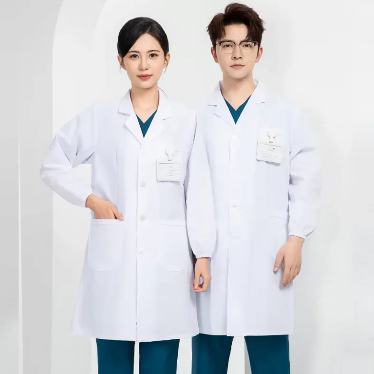 Complete-Set-of-Hospital-Nurse-Uniforms-White-Doctor-Coats-Stand-Up-Collar-Beauty-Salon-Work-Clothes-for-Professionals