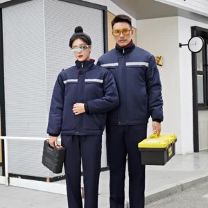 Construction Custom Unisex Custom Logo Reflective Blue Wear Rough Workwear Winter Coat Freezer Jacket Uniform