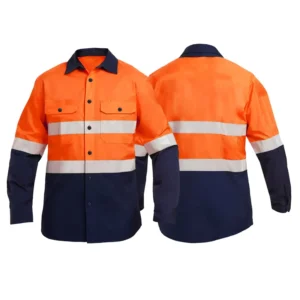 Construction Engineer Worker Security Reflective Safety Hi Vis Work Shirt