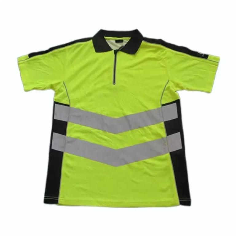 Construction-High-Visibility-Safety-Polo-Shirt-Two-Tone-Short-Sleeve-Worker-Polo-Tshirts-With-Reflective-Stripes