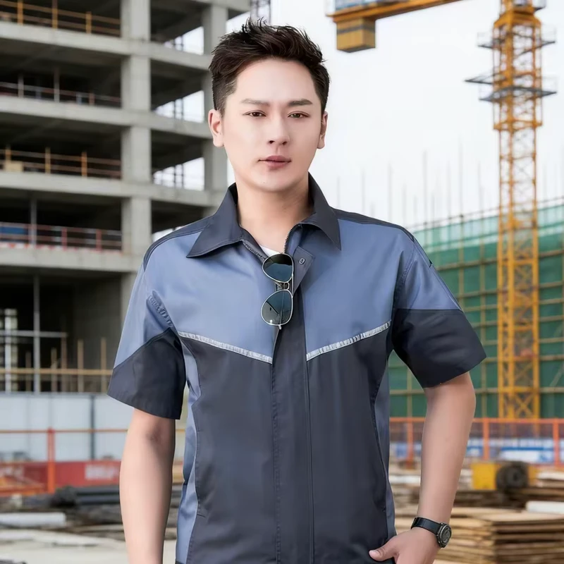 Construction Mining Industrial Worker Uniform Workwear Custom Logo Reflective Safety Clothes Work Shirts