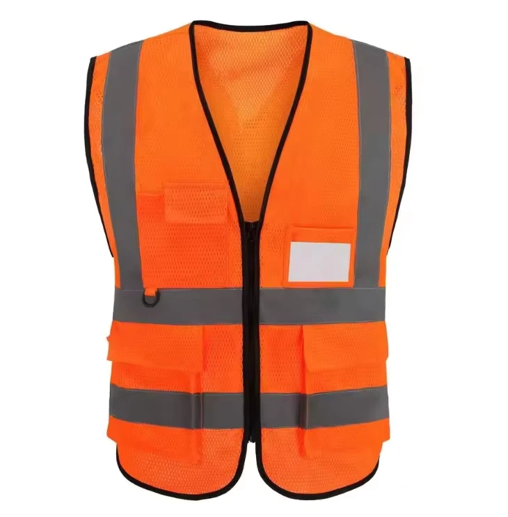 Construction-Motorcycle-Cycling-Hi-Vis-Safety-Waistcoat-Reflective-Work-Security-Traffic-Fabric-Vest