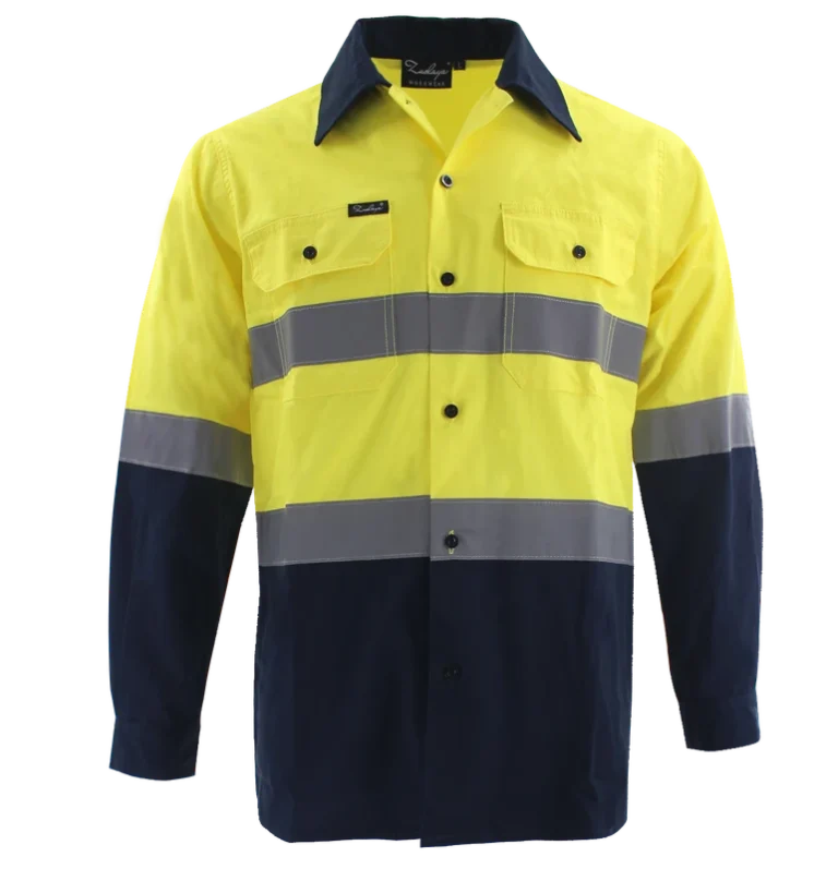 Construction-Reflective-Clothing-100-Cotton-Fabric-Custom-Hi-Vis-Long-Sleeve-Safety-Shirt-Cargo-Workwear-Work-Shirts