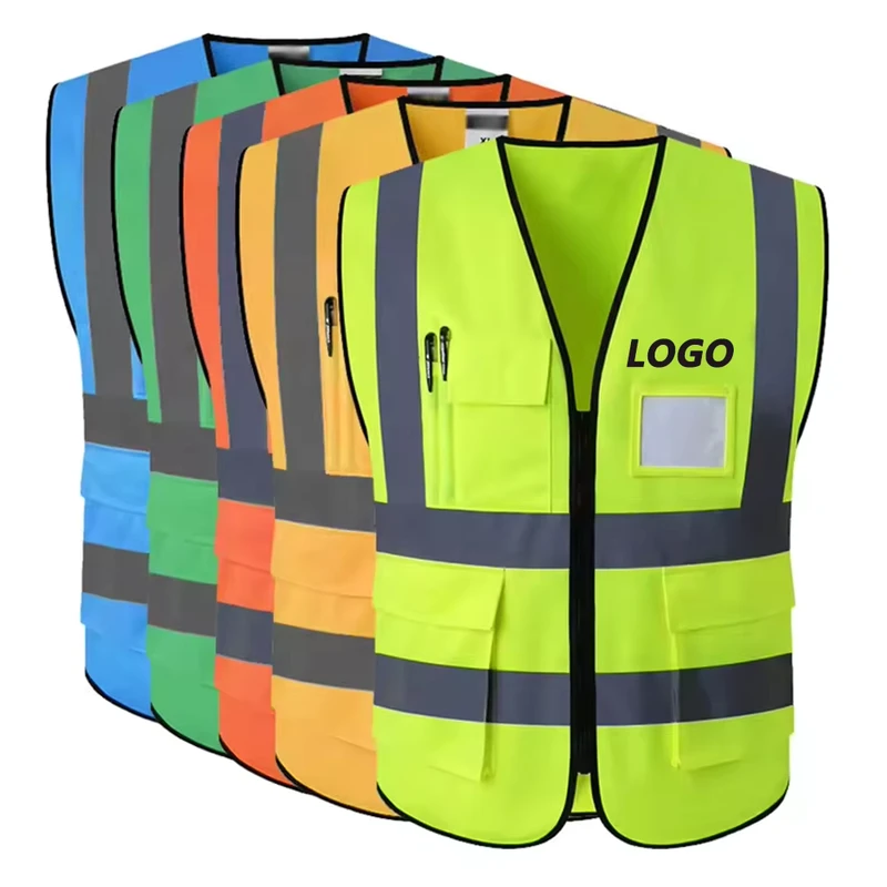 Construction Reflective Clothing Hi-Vis Sleeveless Vest Road Safety Workwear Reflective Safety Vest