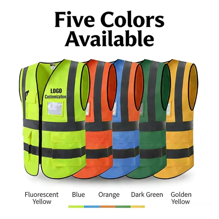 Construction-Security-High-Visibility-Reflective-Safety-Vest-with-Multi-Pockets
