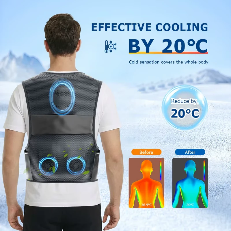Cooling Jacket and Peltier TEC Cooling Vest Combo Custom Print Clothes for Branded Outdoor Workwear