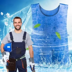 Cooling Thin Ice Vest for Unisex PVA Water Activated Evaporative Cooling Safari Jacket Air Conditioner Effect for Summer Hot