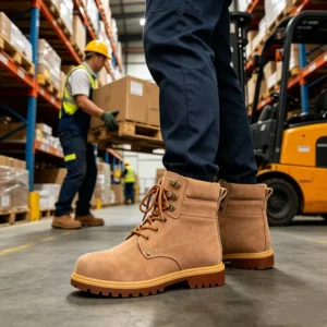 Corporate Uniform Safety Shoes Nubuck Leather Comfort Anti Slip Wear Resistant Footwear for Staff