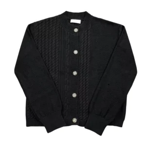 Correct Edition ER Style Casual Vintage Distressed Sweater for Men Winter Black Sweater Trendy High Street Clothing