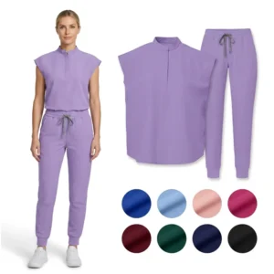Cosmetic Nurse Scrub Set Slim-Fit MedSpa Uniform 4-Way Stretch Tunic