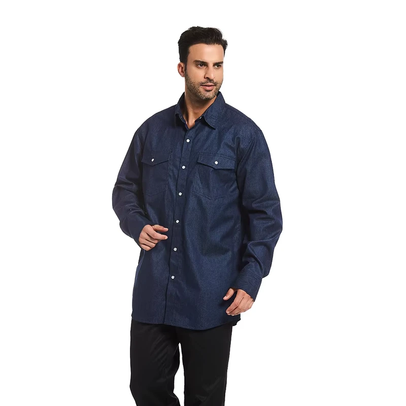 Cost-effective Flame Resistant Shirt With Embroidery and logo Patch NFPA Compliant Safety Workwear