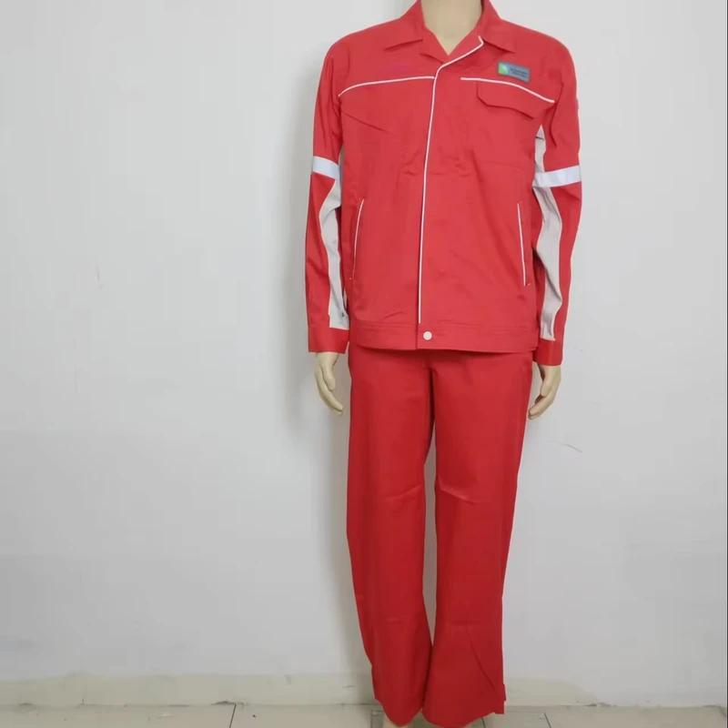 Cotton Anti-Static Workwear Set with Reflective Strips, Jacket and Pants