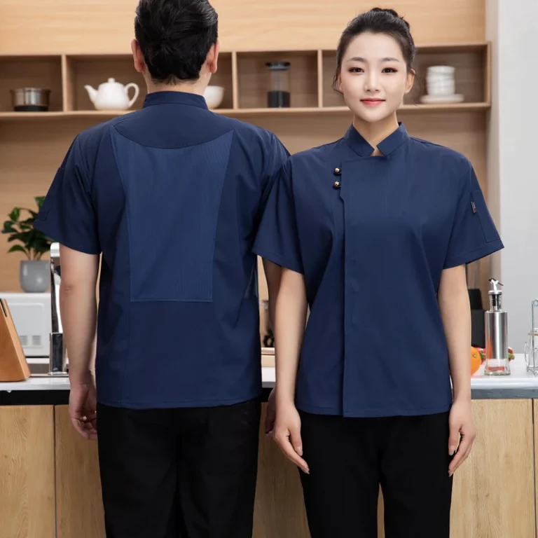 Cotton-Bakery-Hotel-Restaurant-Workwear-Black-Cooking-Shirt-French-Chef-Jacket-Uniform