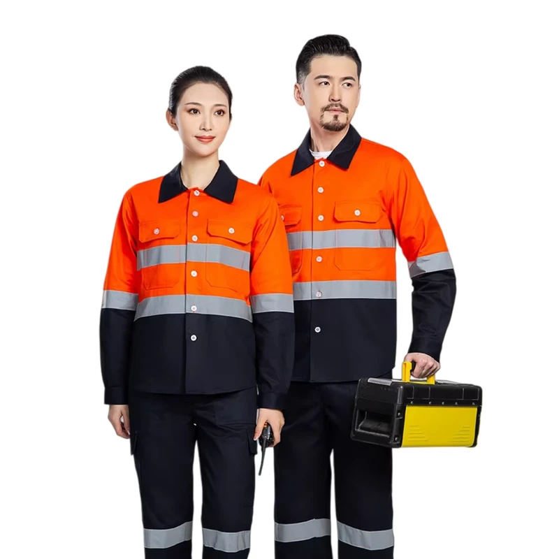 Cotton Construction Mining Industrial Worker Uniform Workwear Custom Logo Reflective High Visibility Waterproof Breathable
