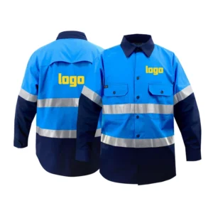 Cotton Construction Mining Uniform Long Sleeve Workwear Custom Logo Reflective Safety Clothes Hi Vis Men’s FR Work Plus Size