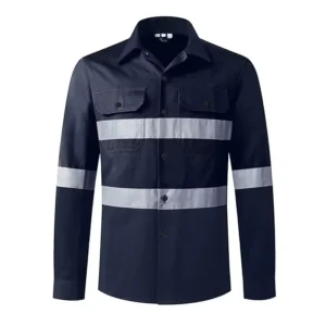 Cotton Construction Mining Uniform Long Sleeve Workwear Custom Logo Reflective Safety Clothes Hi Vis Men’s FR Work Plus Size
