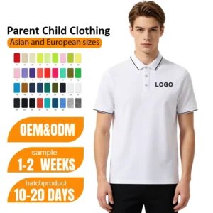 Cotton Custom Work Polo Shirts Men’s Blank Design Uniform Activity Polo T shirt Adult and Kids Polo Shirt with Embroidered logo
