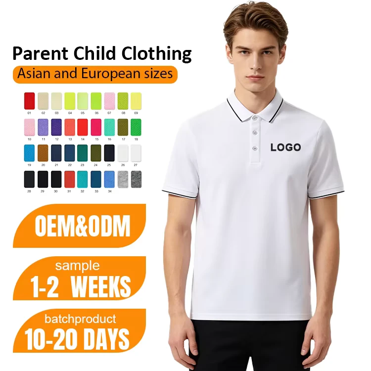 Cotton Custom Work Polo Shirts Men's Blank Design Uniform Activity Polo T shirt Adult and Kids Polo Shirt with Embroidered logo