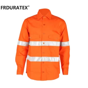 Cotton Hi Visible Fr Workwear Fireproof Reflective Uniform Welding Hi Vis Shirt for Worker