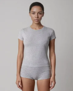 Cotton Jersey Women’s Yoga T-Shirt And Shorts Sports Suit Slim Fit Breathable Moisture-Wicking