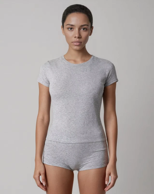 Cotton Jersey Women's Yoga T-Shirt And Shorts Sports Suit Slim Fit Breathable Moisture-Wicking