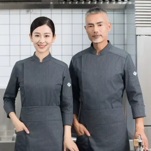 Cotton Long Sleeve Chef Kitchen Jacket for Restaurant