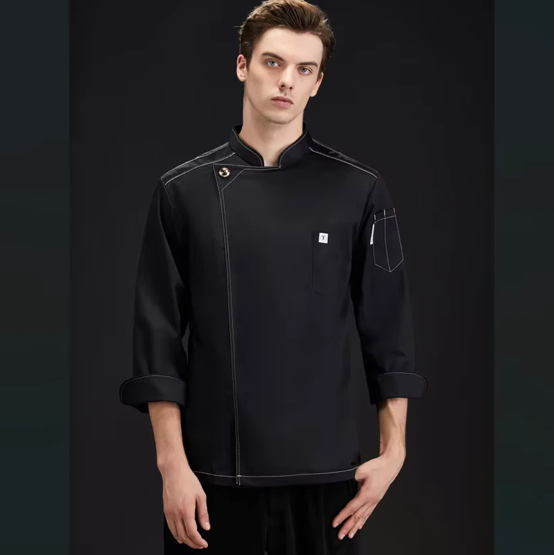 Cotton Men's Button Chef Coat Restaurant Uniform