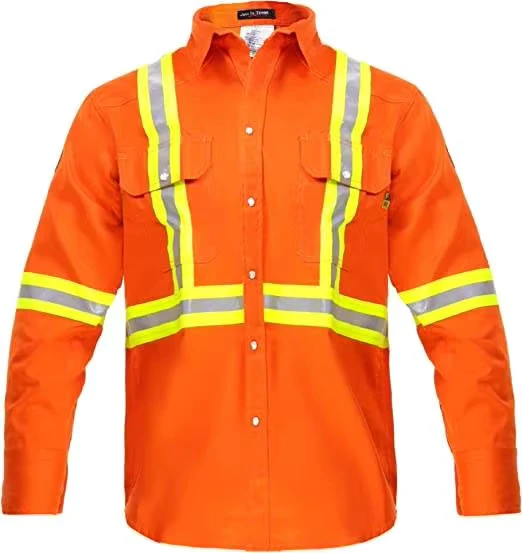 Cotton-NFPA-2112-Custom-Logo-CAT-2-Flame-Resistant-High-Visibility-Long-Sleeve-Industrial-Mining-Construction-Hi-Vis-FR-Shirt