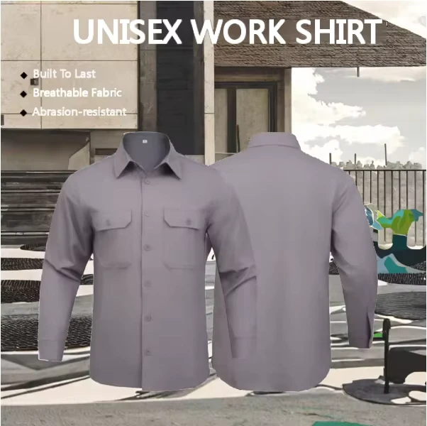 Cotton Polyester Breathable Long Sleeve Mechanical Welding Protective Work Shirt