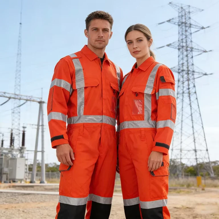 Cotton-Polyester-Reflective-Strip-Workwear-Jumpsuit-Set-Industrial-Mining-Construction-Oil-Gas-Coverall