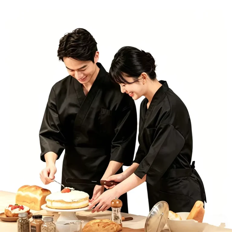 Cotton-Polyester-Restaurant-Cafe-Kitchen-Unisex-Kimono-Japanese-Sushi-Chef-Coat