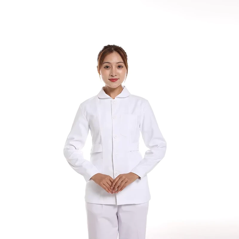 Cotton Polyester Women's Nursing Scrub Uniform Top and Pants Set