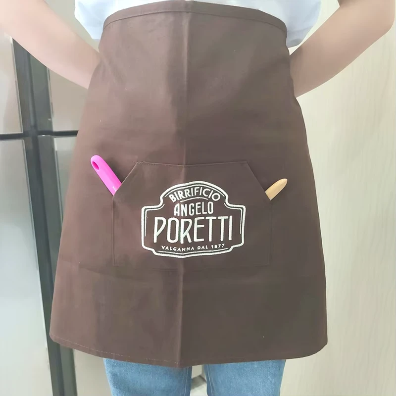 Cotton Restaurant Waitress and Waiter Half-Waist Apron with One Pocket
