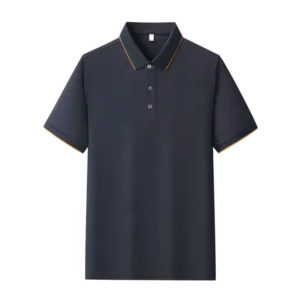 Cotton Short Sleeve Golf Polo Shirt, Embroidered, Printed, Button, White and Black, Anti-Wrinkle, Dry Fit, Men’s and Women’s