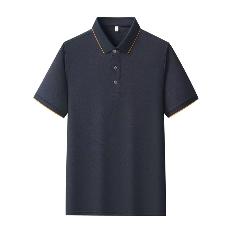 Cotton Short Sleeve Golf Polo Shirt, Embroidered, Printed, Button, White and Black, Anti-Wrinkle, Dry Fit, Men's and Women's