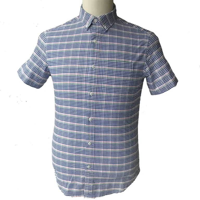 Cotton-Spandex-Plaid-Plus-Size-Oxford-Slim-Fit-Button-Down-Shirts-for-Men
