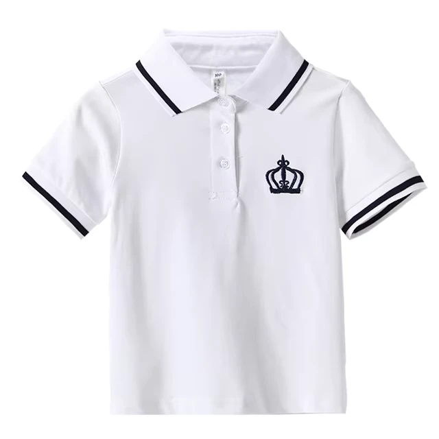 Cotton-Summer-Kids-School-Uniform-Short-Sleeve-Embroider-Logo-Polo-T-Shirt