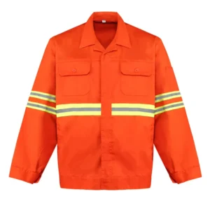 Cotton Wear-Resistant High-Visibility Orange Fluorescent Workshop Workwear for Sanitation Workers