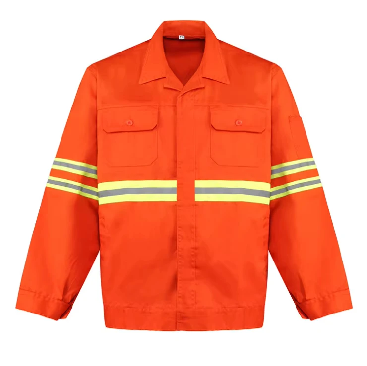 Cotton-Wear-Resistant-High-Visibility-Orange-Fluorescent-Workshop-Workwear-for-Sanitation-Workers
