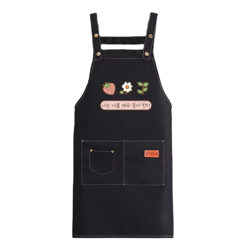Cotton and Polyester Oil-Resistant Kitchen BBQ Restaurant Apron with Pocket