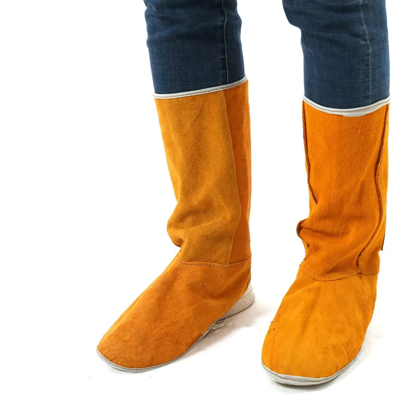 Cow Split Leather Welding Shoe Covers with Spark Resistance