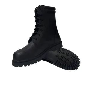 Cowhide Black Men’s Jungle Tactical Boots with Slip-Resistant Rubber Soles