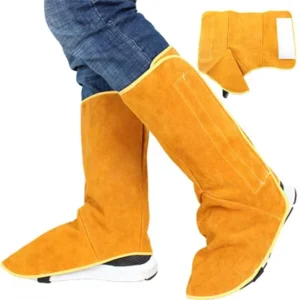 Cowhide Leather Welding Shoes Cover Flame Heat Abrasion Resistant Safety Clothing for Welder Working Foot Protector Made China