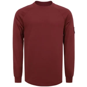 Crew Neck T Shirt Breathable Flame Resistant Fire Protection FRC5608D Red Loose Fit Industrial Workwear 5.5OZ