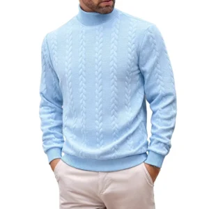 Cross-Border European Size Autumn Winter Thick Polyester Machine Washable Full Sleeve Sweater Knitted Shirt Daily Men’s