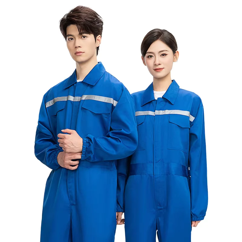 Cross-Border Spring Autumn Long-Sleeve One-Piece Workwear Anti-pilling CE Certified Custom Workshop Factory Uniform