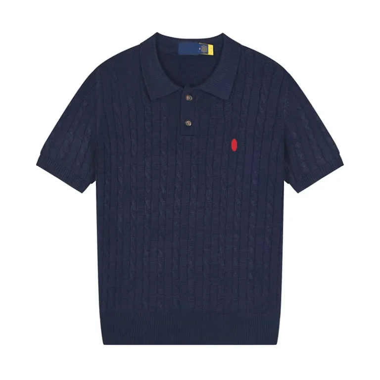 Cross-border-Spring-Summer-Embroidered-Logo-Breathable-Antibacterial-Mens-Short-sleeved-Knitted-Pullover-Sweater-Pure