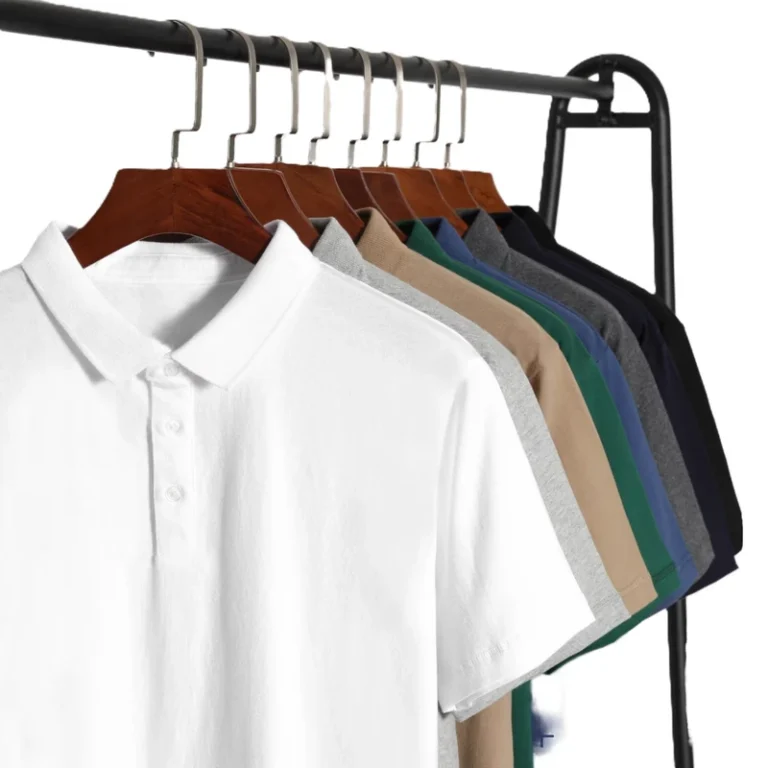 Custom-100-Cotton-250g-Business-Casual-Mens-Polo-Shirt-Work-Wear-Heavyweight-Collared-T-shirt-Loose-Solid-Color