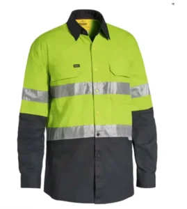 Custom 100% Cotton Half Button Country Work Shirts Yellow Long Sleeve Twill Workshirt